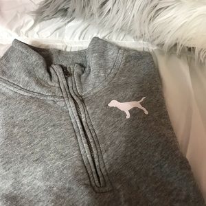 Heather Gray Victoria’s Secret PINK Quarterzip